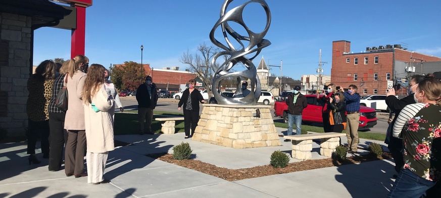 Community National Bank and Trust Ribbon Cutting and Sculpture Dedication